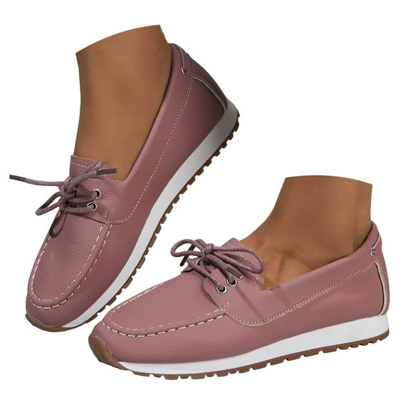Mepaouo Lace up Loafers for Women Business Oxfords Dress Boat Shoes Platform Casual Slip on Work Flats