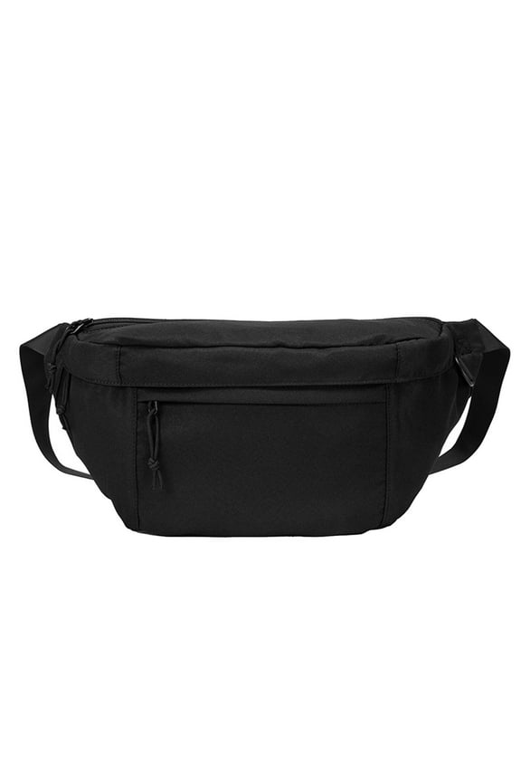 Large Crossbody Fanny Pack for Men Sports Workout Traveling Running Casual Chest Phone Bag(Black)