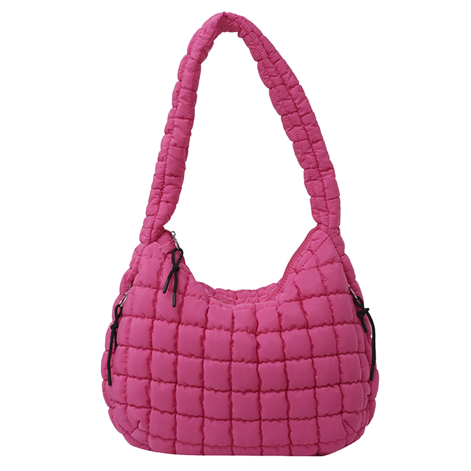 Mepaouo Large Puffer Tote Bag for Women Quilted Crossbody Handbag Hobo Shoulder Satchel Puff Purse(Red)
