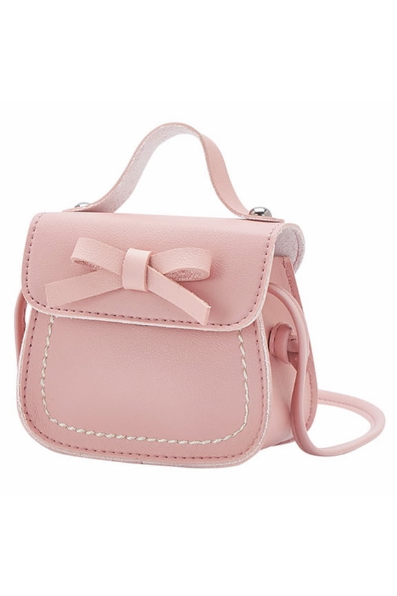 Little Girls Purse Cute Leather Crossbody Bag Mini Shoulder Top Handle Satchel for Kids Toddlers(Pink)