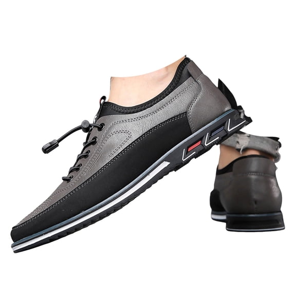 Mepaouo Loafers for Men Lace-up Anti Slip Casual Shoes Business High Range Versatile Dress Shoes