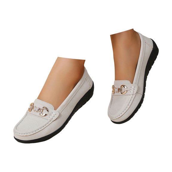 Mepaouo Loafers for Women Business Casual Shoes Comfortable Low Wedge Penny Loafer Slip on Work Flats
