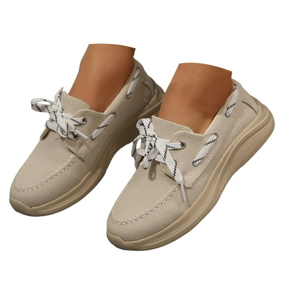 Mepaouo Loafers for Women Comfortable Casual Slip on Walking Shoes Arch Support Work Canvas Oxfords