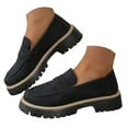 thumbnail image 1 of Mepaouo Loafers for Women Platform Moccasin Oxfords Chunky Mid Heel Comfort Slip On Shoes(Black,8), 1 of 7