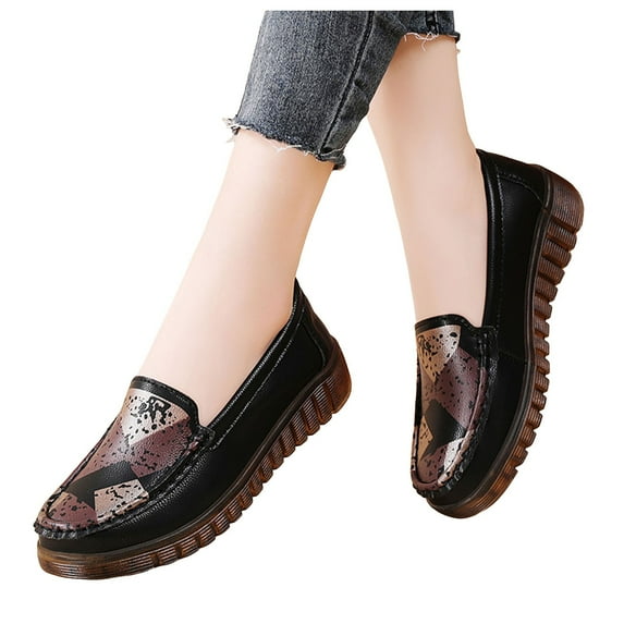 Mepaouo Loafers for Women Slip-ons Flats Boat Penny Shoes Women's Business Casual Dress Shoes