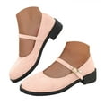 thumbnail image 1 of Mepaouo Mary Jane Flat Shoes for Women Arch Support Low Wedge Heel Ballet Flats Suede Knit Dress Shoes, 1 of 8