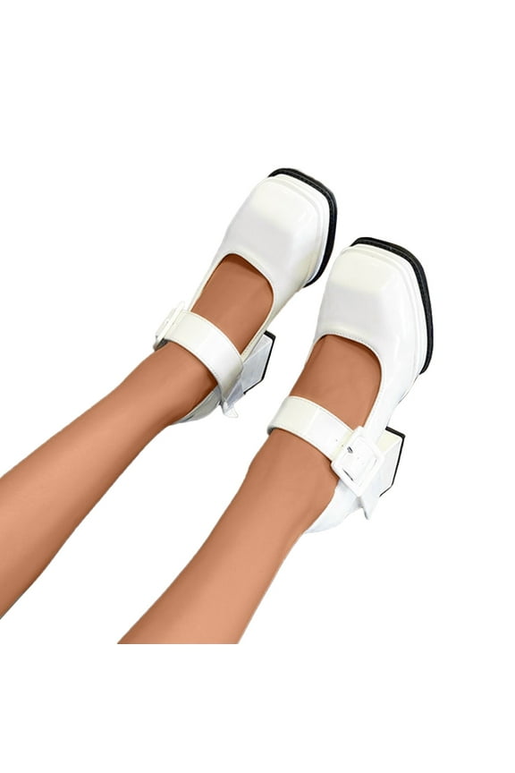 Mary Janes Shoes for Women Platform Square Toe Strappy Dress Wedding Party Pumps Shoes Oxfords