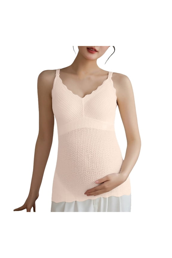 Maternity Tank Tops with Built in Bra Support Nursing Pregnancy Clothes Sleveless Camisoles