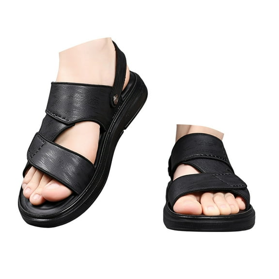 Mepaouo Men's Athletic Sport Sandals Adjustable Strap Open Toe Hiking Walking Slip on Flat Slides