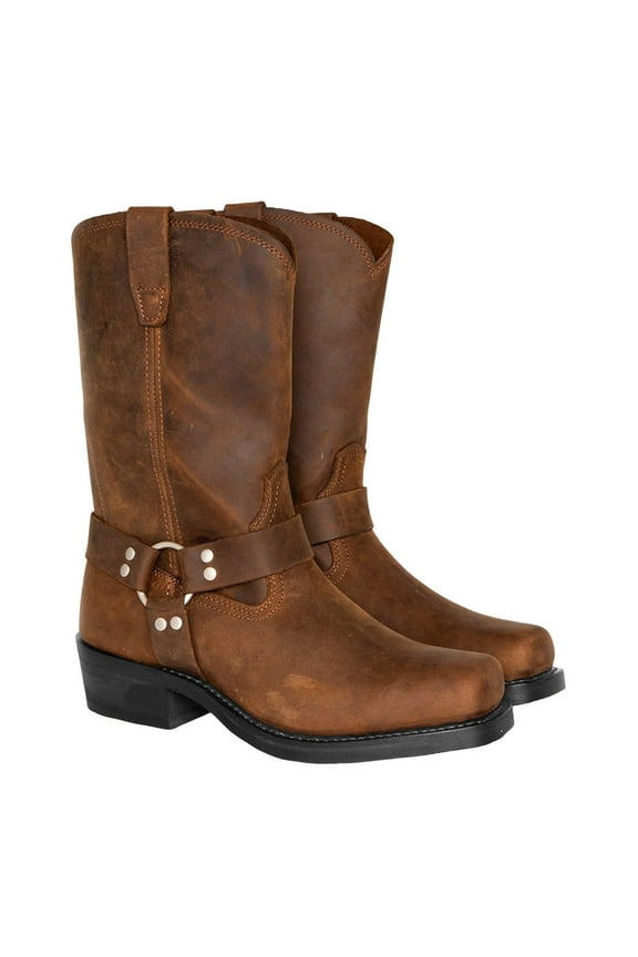 Mepaouo Men's Cowboy Boots Square Closed Toe Work Boots Waterproof Lightweight Mid Calf Booties