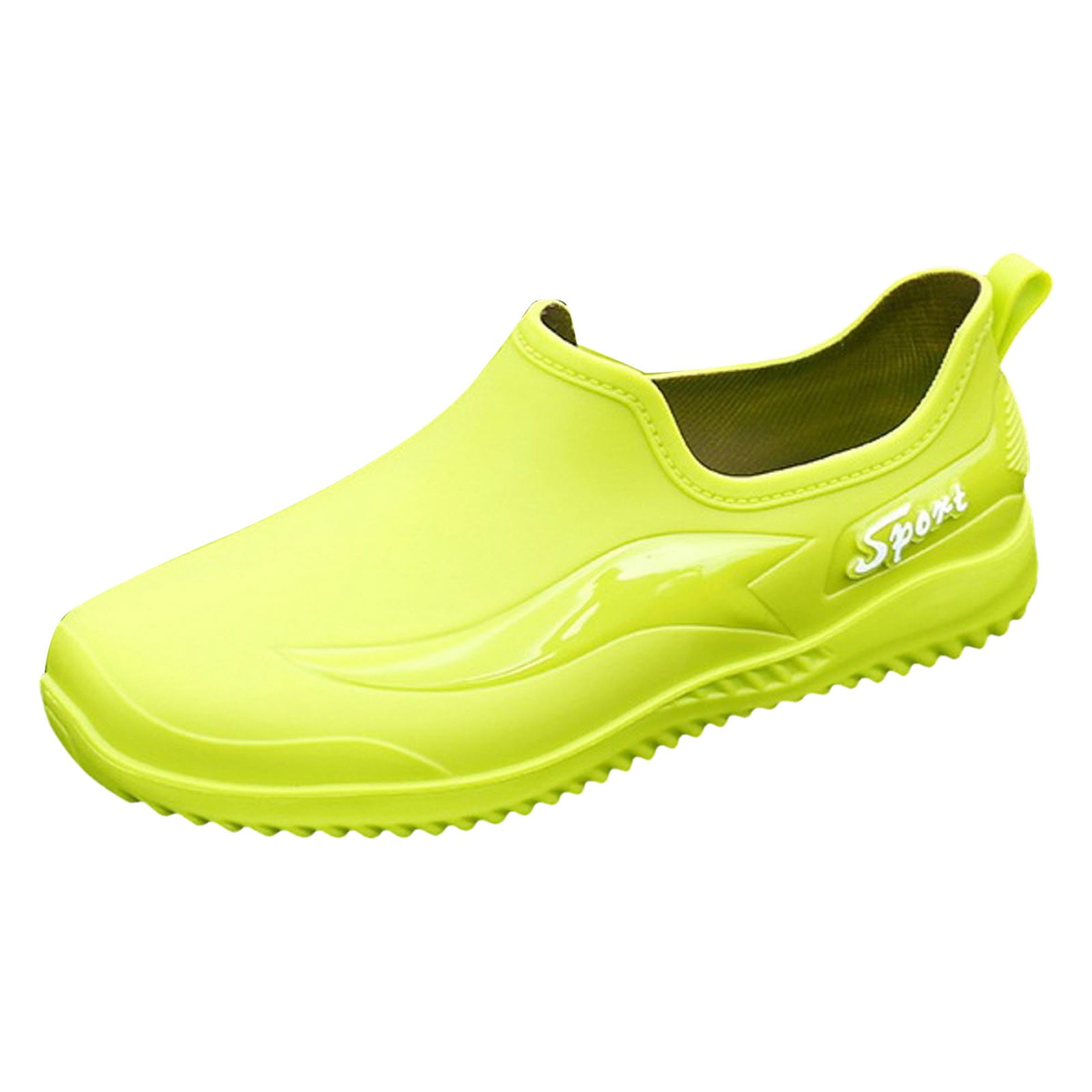 Mepaouo Men's Deck Shoes Waterproof Short Rain Boots Non Slip Rubber Fishing Garden Shoes(Green,10)