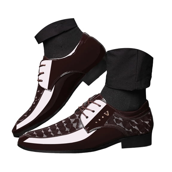 Mepaouo Men's Dress Shoes Fashion Bussiness Formal Oxfords Comfortable Wingtip Casual Slip on Flats