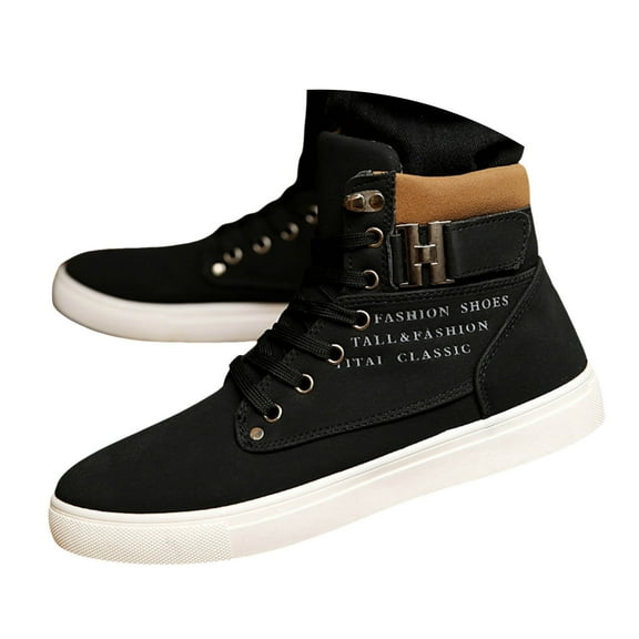 Mepaouo Men's High Top Casual Shoes Suede Lace up Ankle Boots Arch Support Running Walking Sneakers