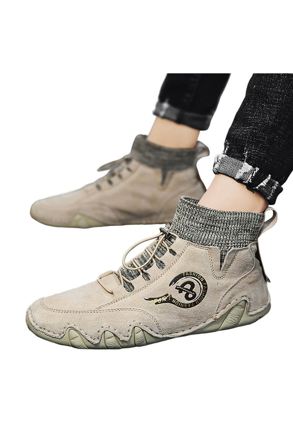 Men's Hiking Barefoot Shoes Zero Drop Warm Minimalist Ankle Boots Athletic Work Sneakers