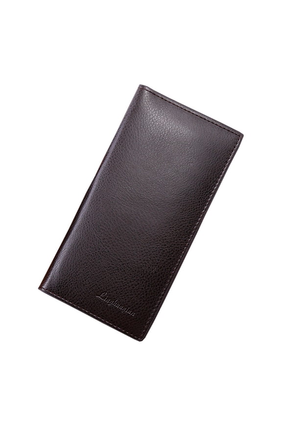 Men's Leather Long Wallet RFID Blocking Checkbook Western Bifold Purse with 9 Card Slots