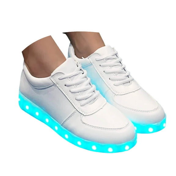 Mepaouo Men's Light Shoes Fashion Light Up Shoes USB Charging Luminous LED Sneakers for Women