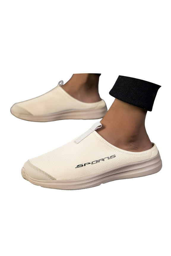 Men's Open Back Sneaker Clogs Knit Mules Shoes Comfort Slip on Walking Loafers Outdoor Slippers