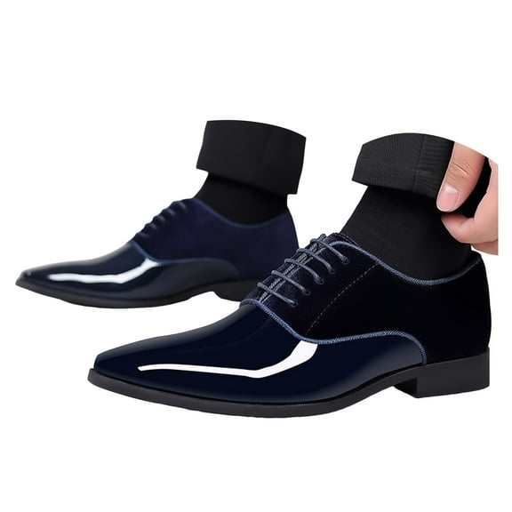 Mepaouo Men's Oxfords Formal Lace up Dress Shoes Classic Business Casual Leather Slip on Loafers