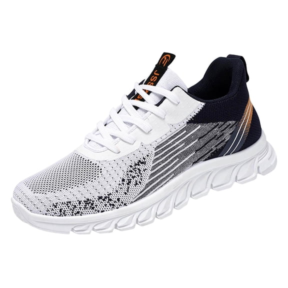 Mepaouo Men's Running Shoes Fashion Sneakers Flying Knitting Lace up Mesh Walking Shoes(Blue,10)