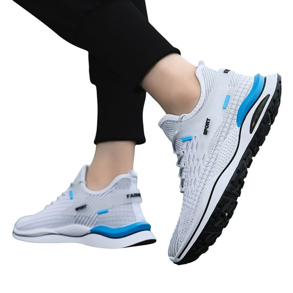 Mepaouo Men's Running Shoes Mesh Cushioned Athletic Sneakers Breathable Walking Tennis Slip on Shoes