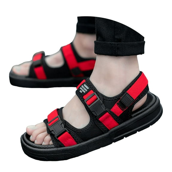 Mepaouo Men's Sandals Hiking Water Beach Sport Outdoor Athletic Arch Support Summer Shoes Red 6