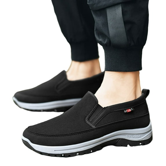 Mepaouo Men's Slip On Shoes Casual Lace-Free Walking Loafers Arch Support Lightweight Work Shoes