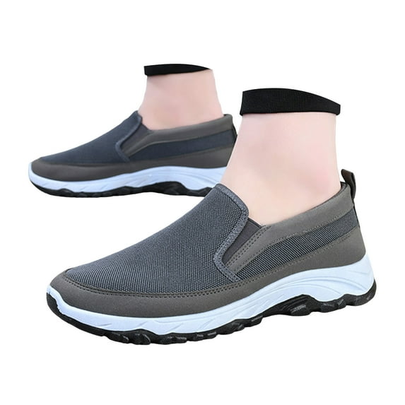Mepaouo Men's Slip on Hiking Shoes Outdoor Athletic Walking Sneakers Arch Support Orthopedic Moccasins