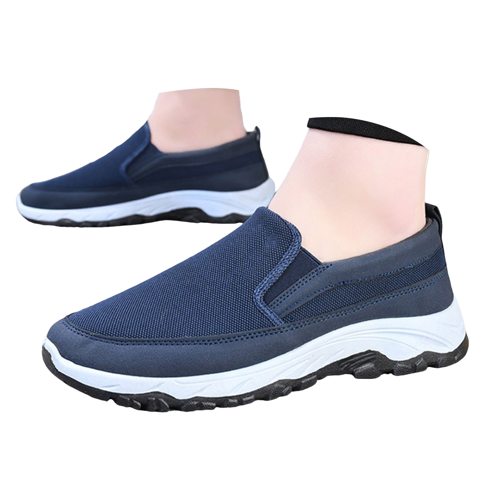 Mepaouo Men's Slip on Hiking Shoes Outdoor Athletic Walking Sneakers Arch Support Orthopedic Moccasins