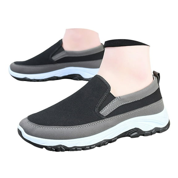 Mepaouo Men's Slip on Hiking Shoes Outdoor Athletic Walking Sneakers Arch Support Orthopedic Moccasins