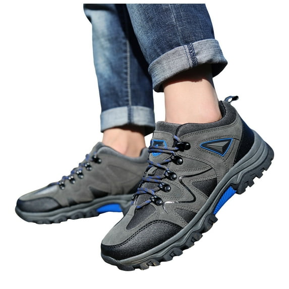 Mepaouo Men's Slip on Hiking Shoes Trekking Camping Walking Shoes Waterproof Anti Slip Outdoor Shoes