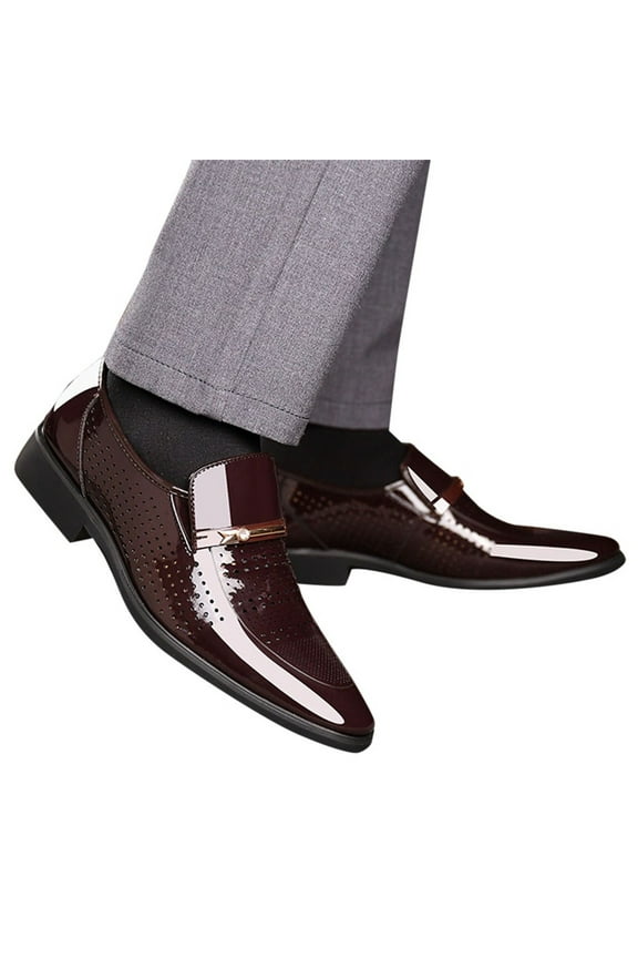 Men's Tuxedo Dress Shoes Classic Casual Oxford Slip on Shoes Business Formal Leather Shoes