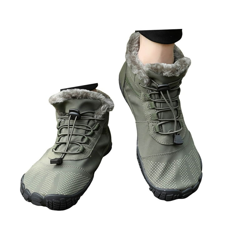 Mepaouo Men's Women's Winter Barefoot Hiking Boots Wide Toe Ankle