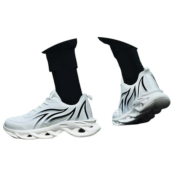 Mepaouo Mens Air Running Shoes Walking Blade Fashion Sneakers Lace up Trainer Work Shoes(White,10.5)
