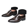thumbnail image 1 of Mepaouo Mens Dress Loafers Leather Slip on Cap Toe Derby Oxfords Business Formal Tuxedo Casual Shoes, 1 of 8