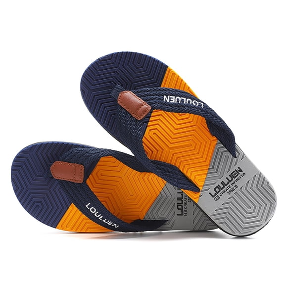 Mepaouo Mens Flip Flops Arch Support Comfortable Beach Thong Sandals Cushion Slip on Slippers Blue Size 10