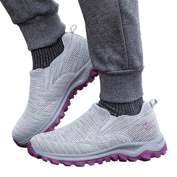 Mepaouo Mens Hands Free Slip ins Athletic Slip on Casual Walking Shoes for Women(Grey,6)