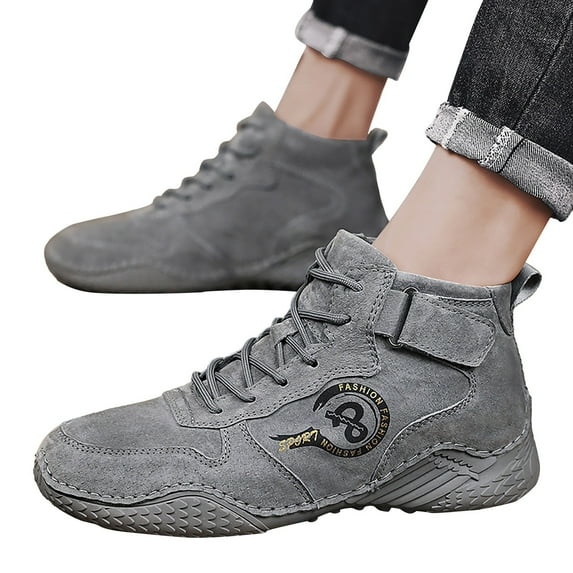 Mepaouo Mens Hiking Shoes Waterproof High Top Sport Sneakers Lace Up Lightweight Running Shoes