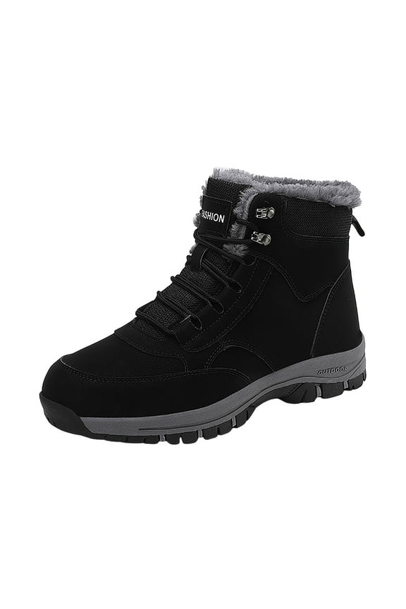 Mens Hiking Snow Winter Boots Waterproof Backpacking Work Ankle Booties for Women(Black,10.5)