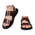 thumbnail image 1 of Mepaouo Mens Leather Slides Lightweight Open Toe Summer Sandals Arch Support Flat Slippers Shoes, 1 of 8