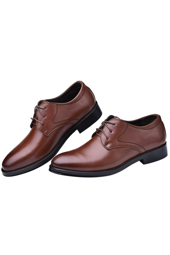 Mens Office Shoes Cap Toe Oxfords Lace Dress Shoes Slip-Resistant Work Performance Sneaker
