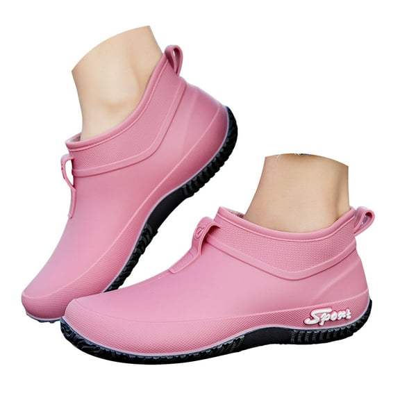 Mepaouo Mens Rain Boots Waterproof Ankle Deck Booties Anti Slip Mud Garden Shoes for Work Fishing Farming