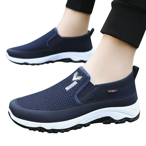 Mepaouo Mens Slip On Sneakers Lightweight Mesh Walking Shoes Arch Support Comfy Running Shoes