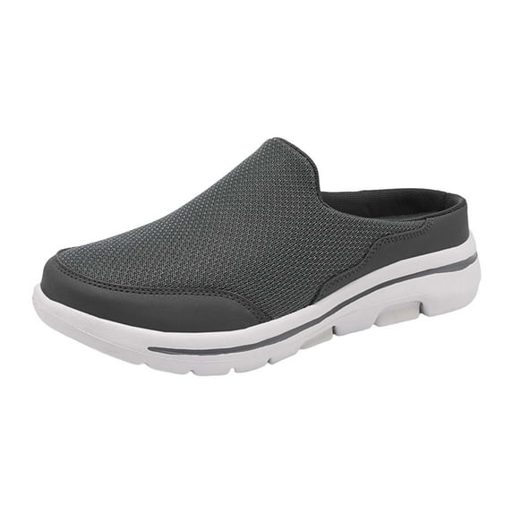 Mepaouo Mens Slippers Flat Heel Soft Sole Running Oxfords Lightweight Mesh Leisure Walking Shoes