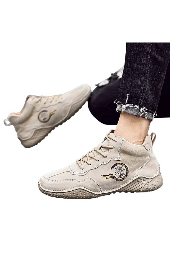 Mens Sneakers Lace Up Suede Running Shoes Workout Gym Jogging Walking Tennis Shoes