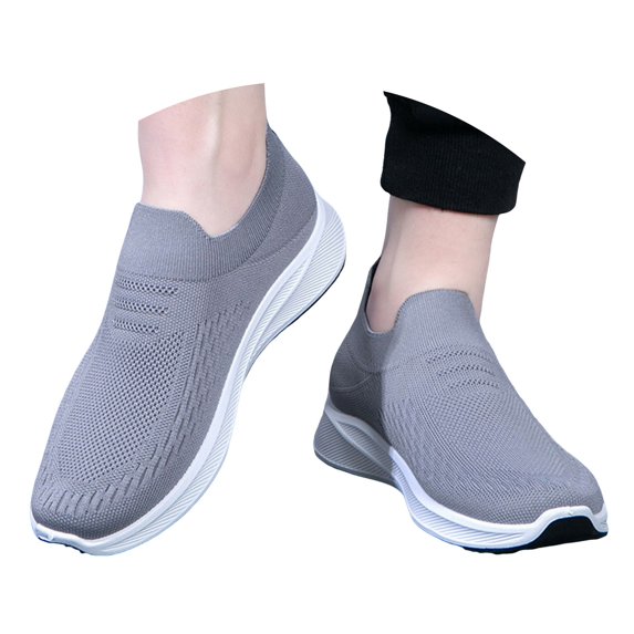 Mepaouo Mens Walking Shoes Lightweight Mesh Running Slip on Fashion Tennis Sneakers Knit Casual Flats