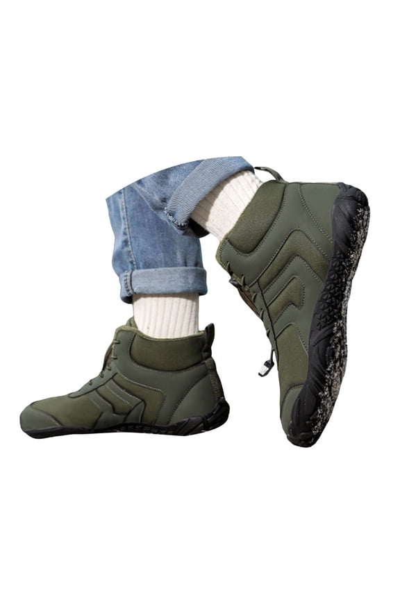 Mens Winter Barefoot Boots Hike Warm Wide Toe Box Minimalist Snow Boots Walking Hiking Booties