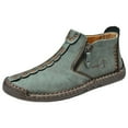 thumbnail image 1 of Mepaouo Mens Winter Trekking Snow Boots Waterproof Slip on Leather Casual Lightweight Hiking Shoes(Green,8), 1 of 9