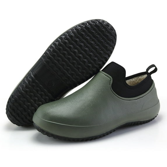 Mepaouo Mens Womens Chef Shoes Fleece Lined Plush Garden Clogs Kitchens Nursing Working Winter Shoes