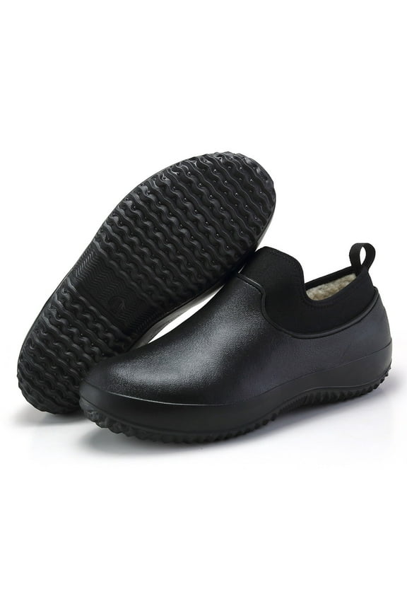 Mens Womens Chef Shoes Fleece Lined Plush Garden Clogs Kitchens Nursing Working Winter Shoes