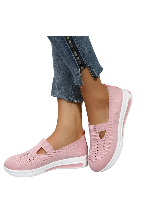 Mesh Walking Shoes Women Woven Orthopedic Breathable Wide Sneakers for Plantar Fasciitis